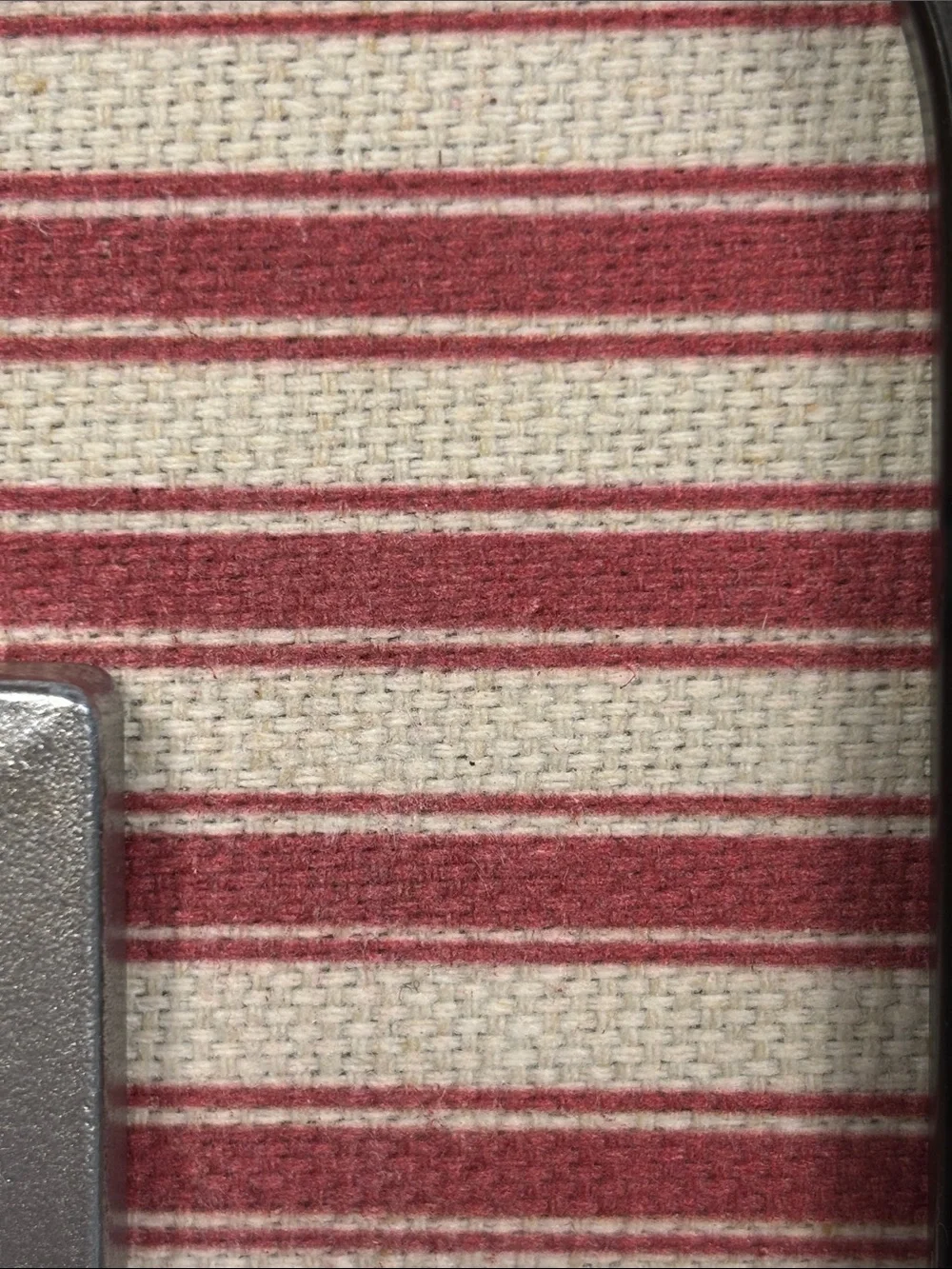 NWT Mud Pie Ticking Stripe Square Photo Frame-Rustic Farmhouse; Red & Cream